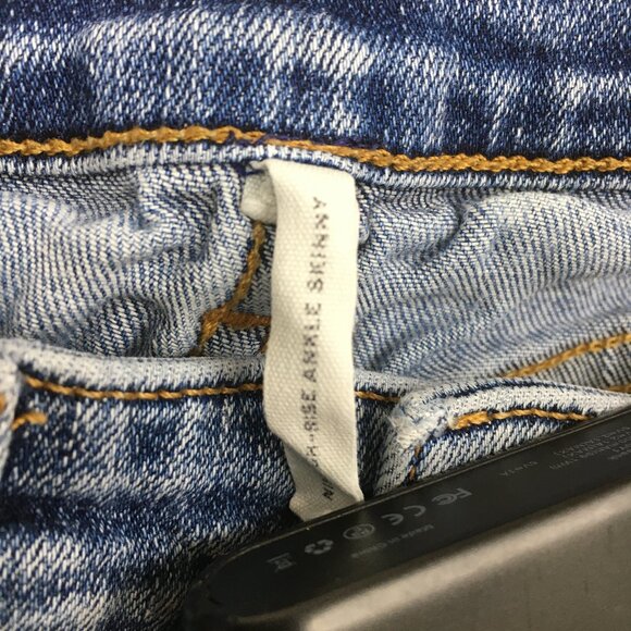 RAG & BONE 5 Pocket Norwalk Distressed NINA High Rise Ankle Skinny Jeans - Picture 3 of 11